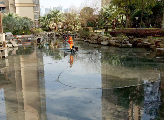 平利景观池淤泥清理